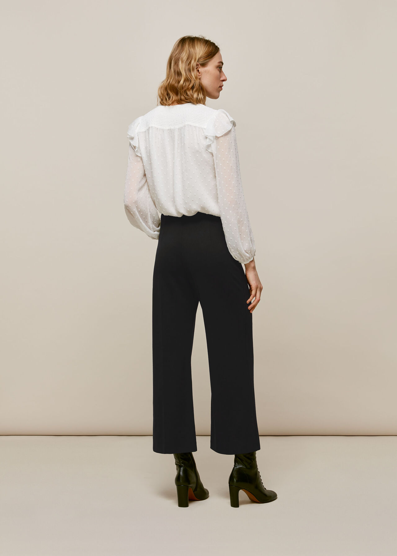 Flat Front Ponte Trouser Black