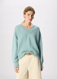 Cotton V Neck Relaxed Knit