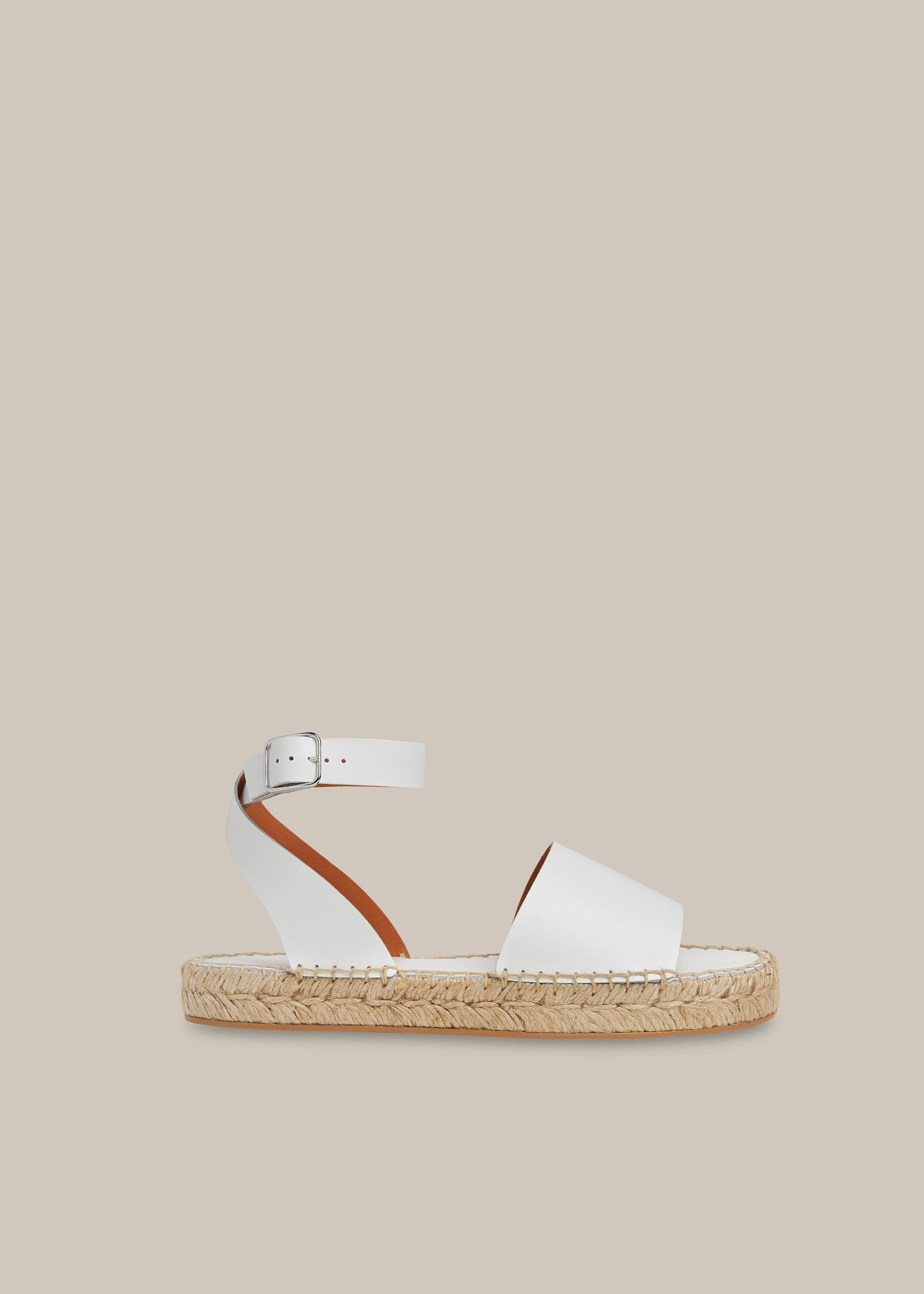 white leather espadrille sandals
