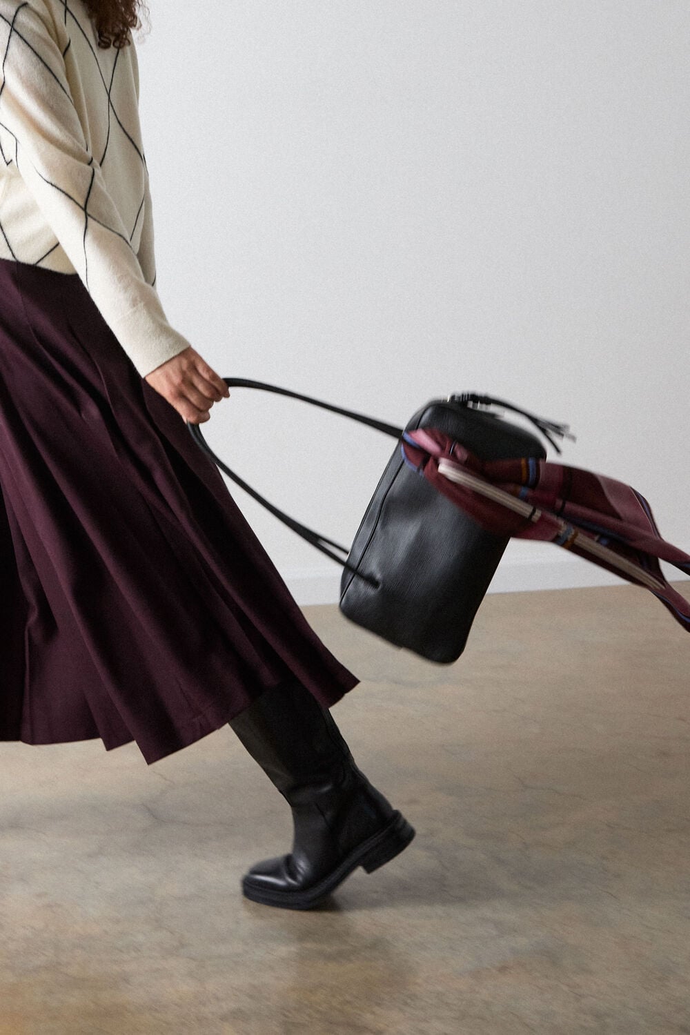 Black Leather Bowling Bag