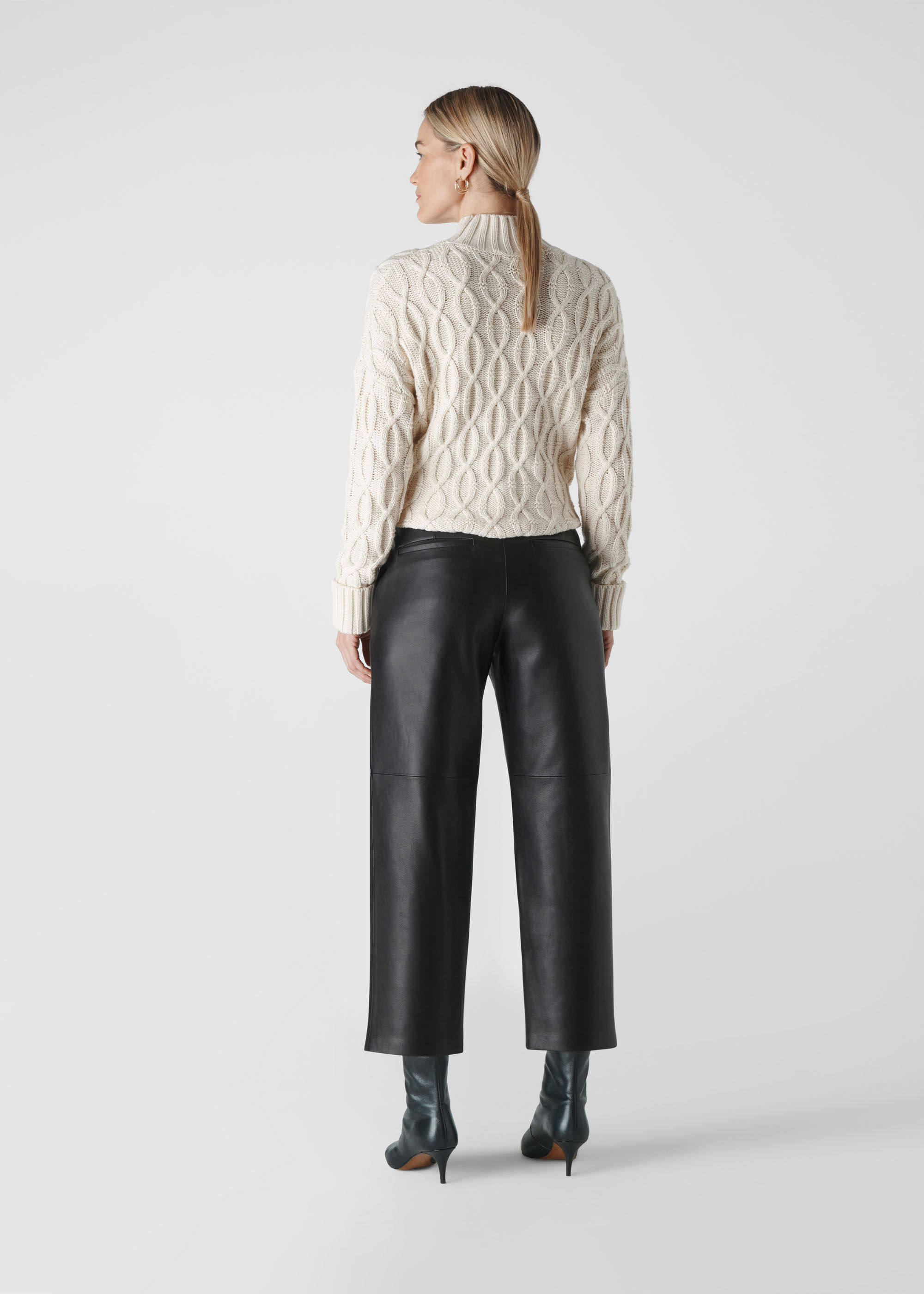 Leather panel shop trousers