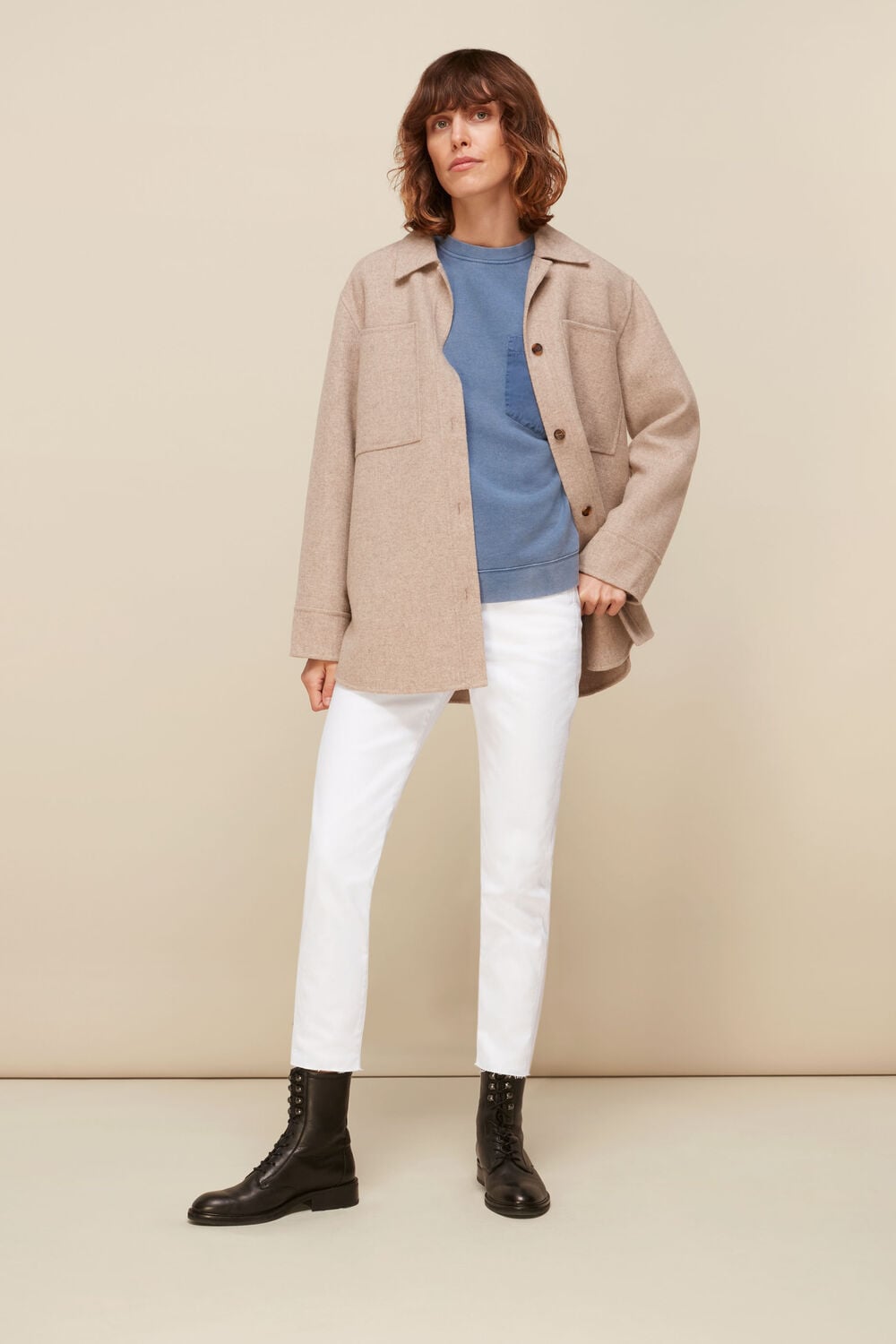 White Stretch Slim Frayed Jean