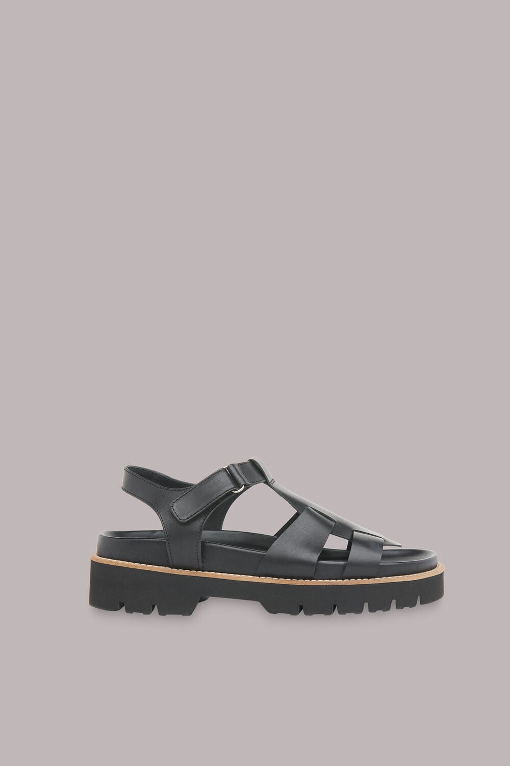 Black Khari Caged Sandal