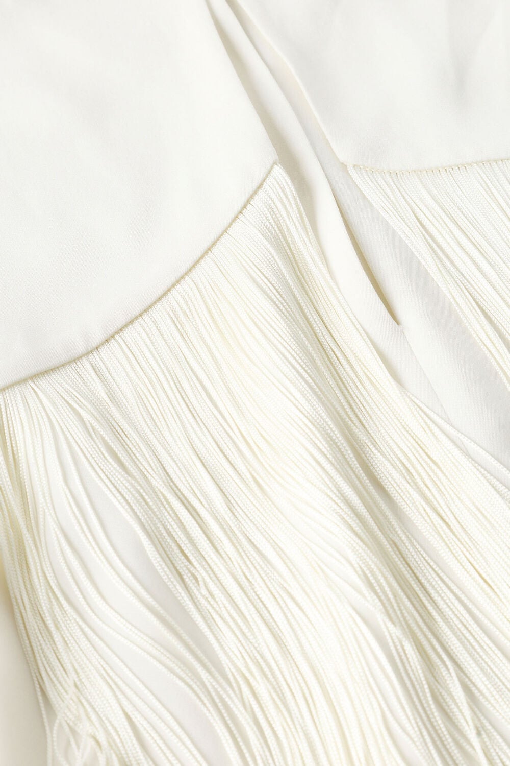 Ivory Fringe Back Midi Dress