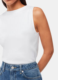 High Neck Rib Detail Tee