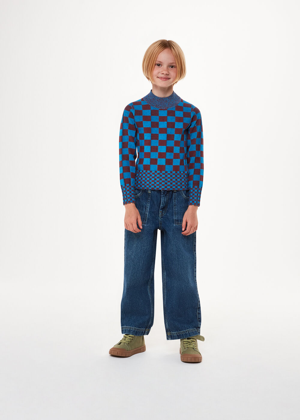 Checkerboard Knit Jumper