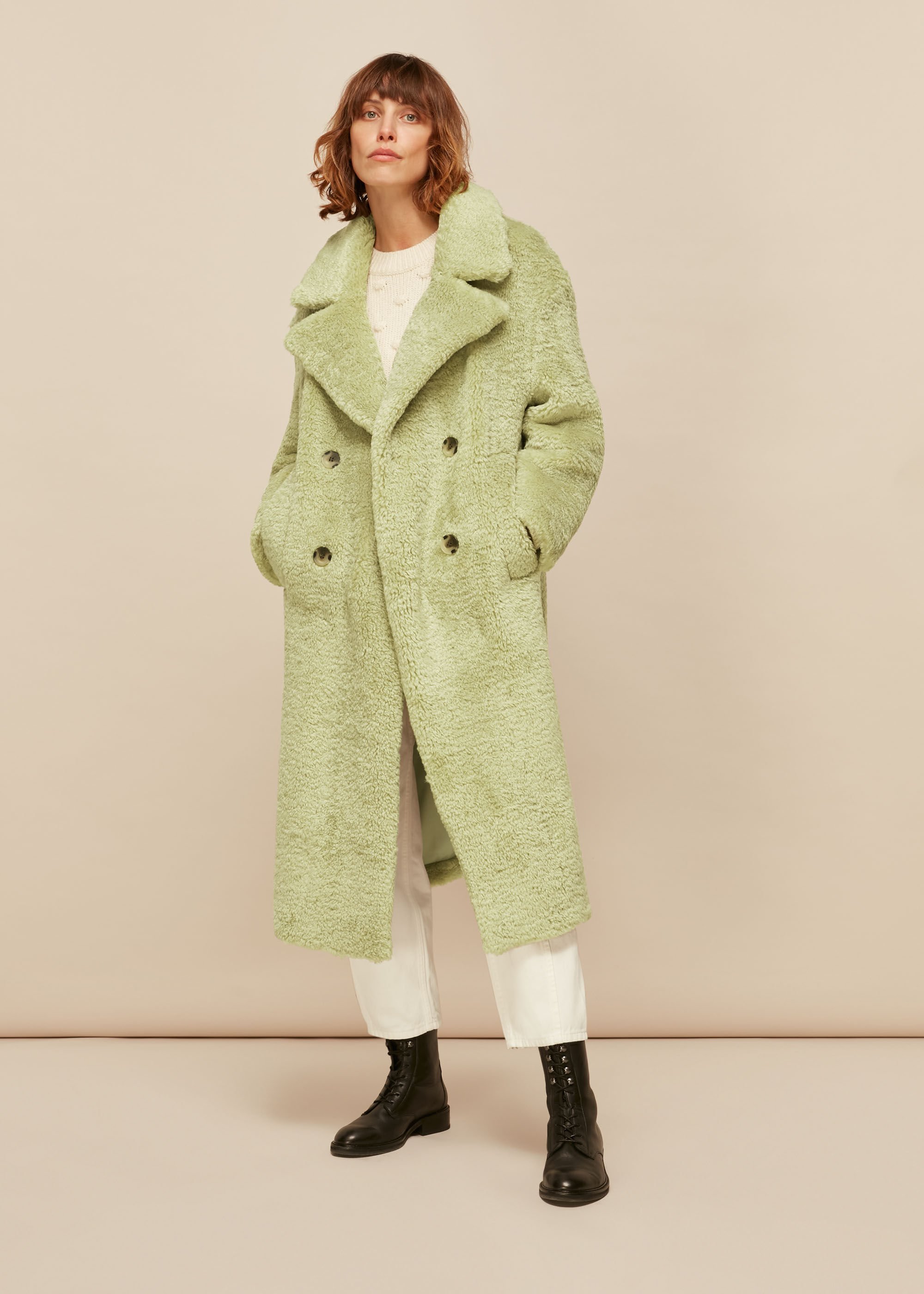 Whistles double breasted maxi coat top