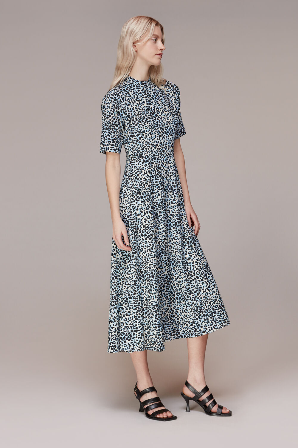 Multicolour Abstract Cheetah Silk Dress