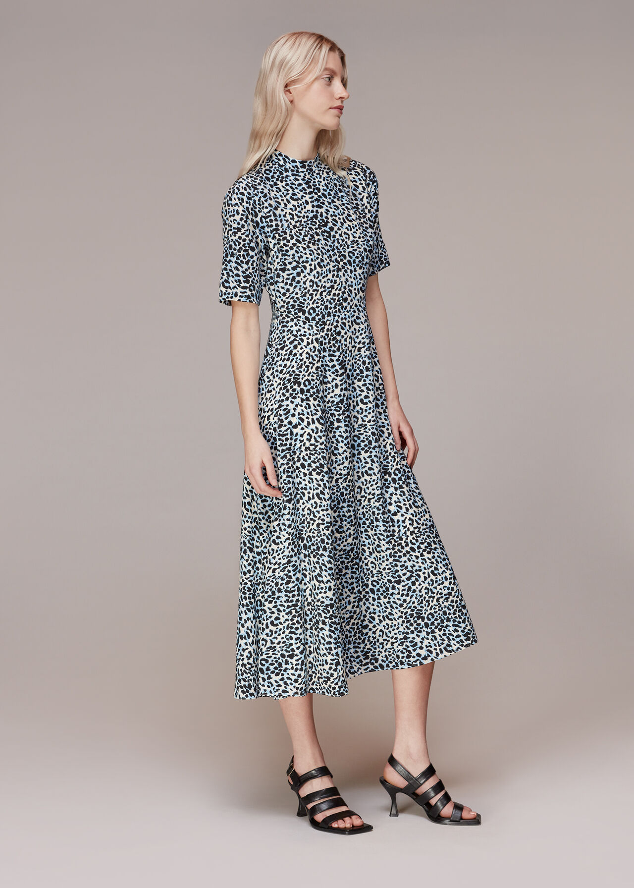 Abstract Cheetah Silk Dress