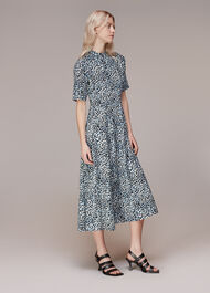 Abstract Cheetah Silk Dress