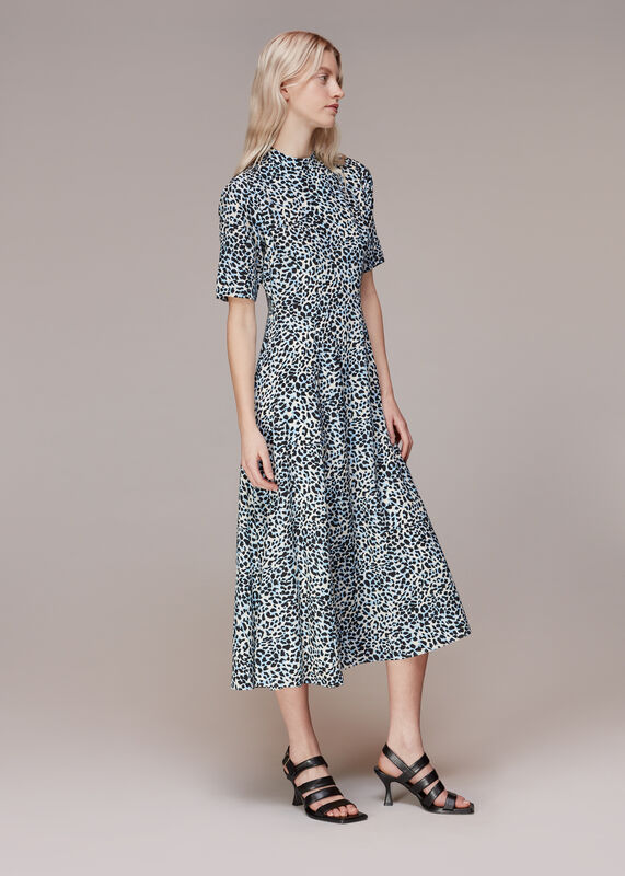Abstract Cheetah Silk Dress