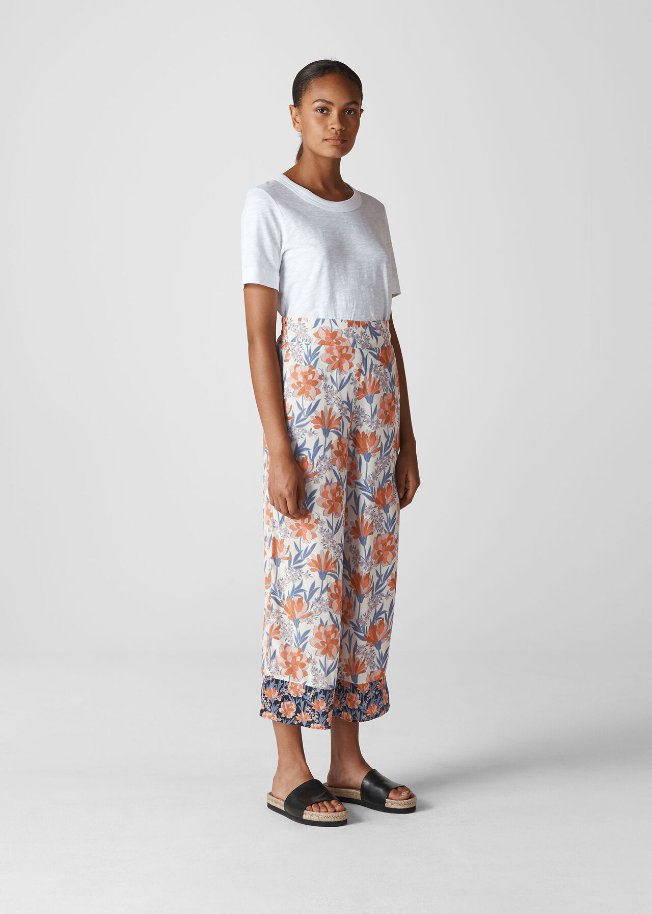 Floral Border Print Trouser Multicolour