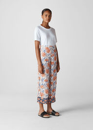 Floral Border Print Trouser Multicolour