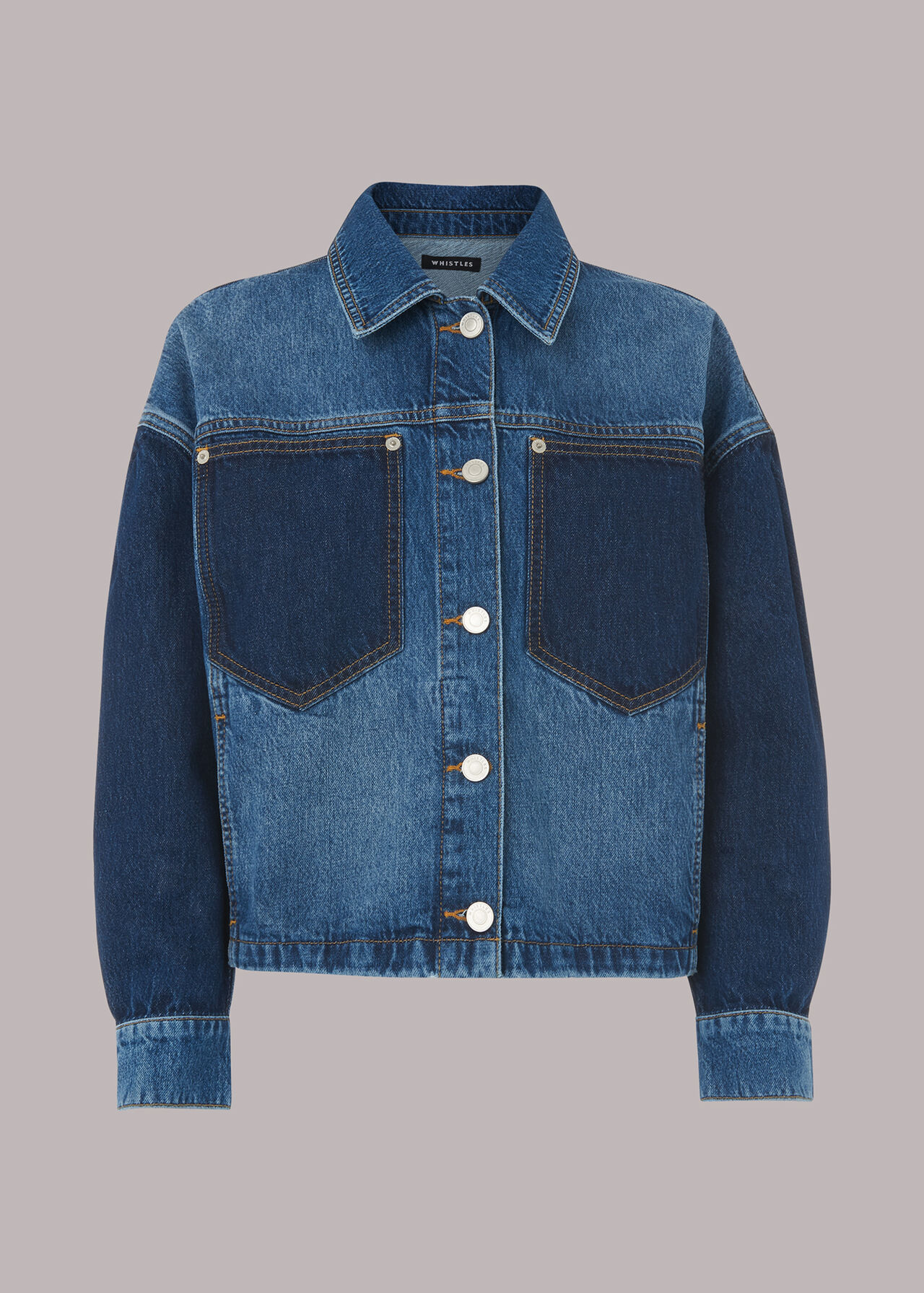 Denim Ella Patchwork Denim Jacket | WHISTLES