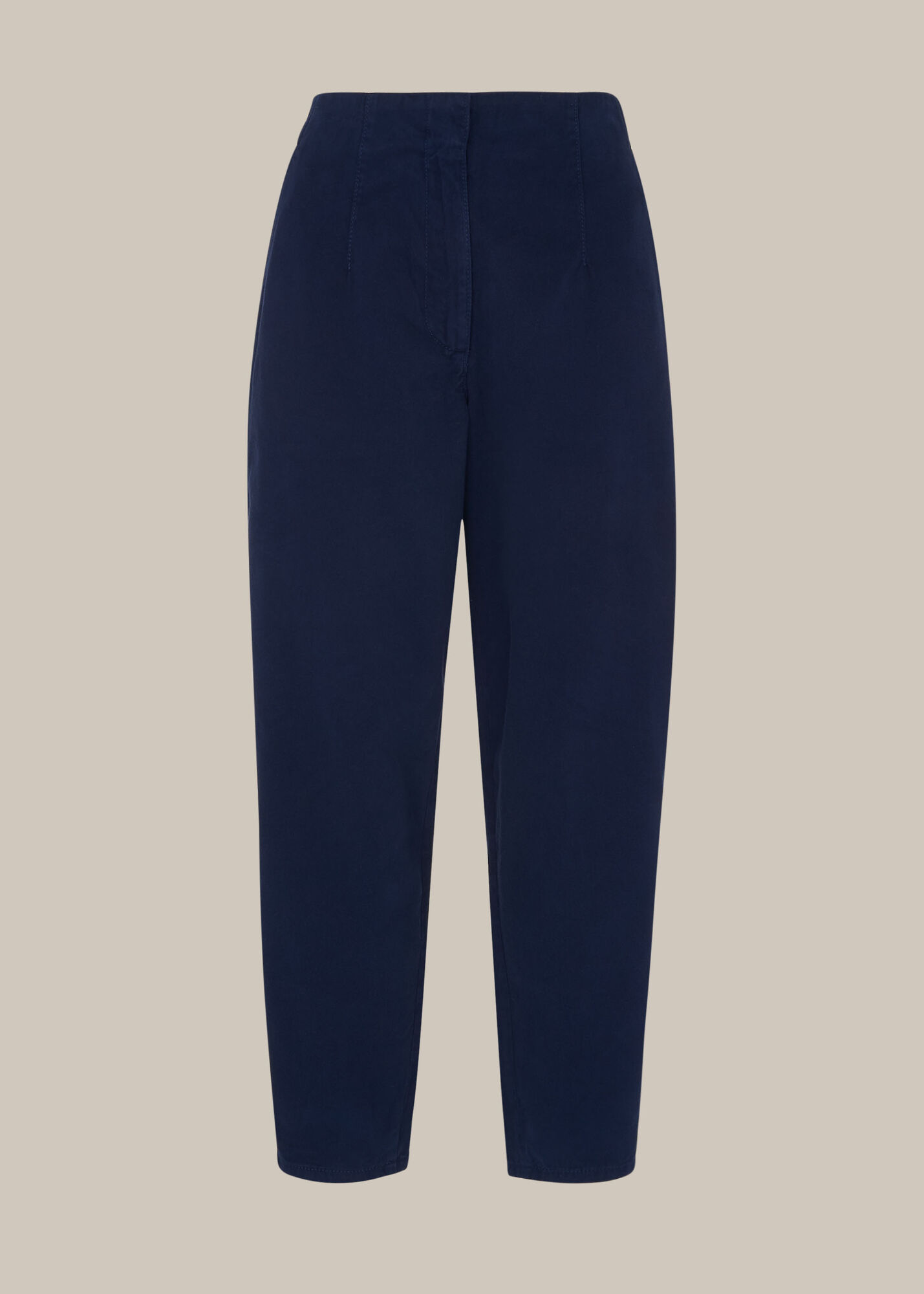Navy Barrel Leg Trouser WHISTLES