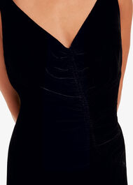 Draped Velvet Midi Dress