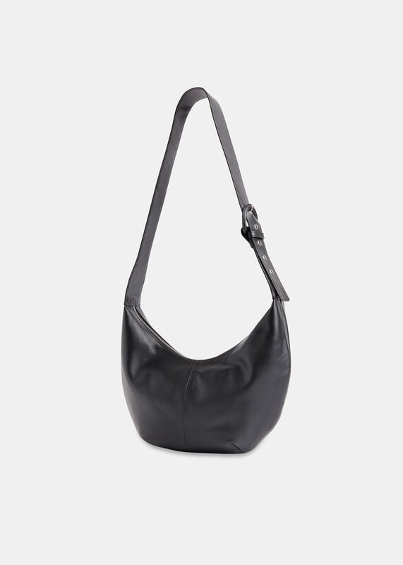 Black Sia Curved Crossbody Bag