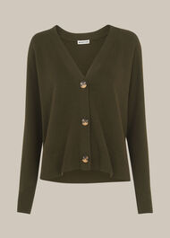 Button Front Cardigan Khaki
