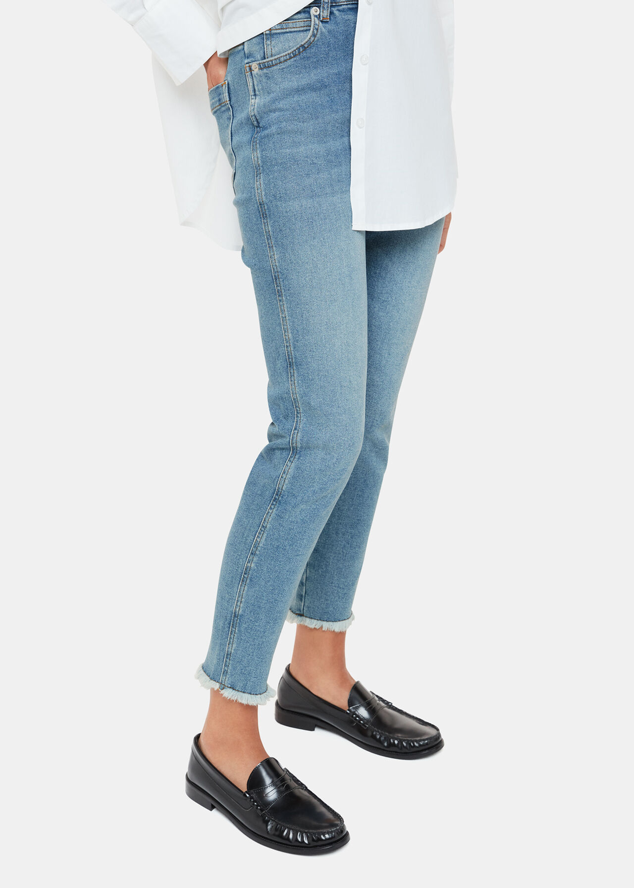 Stretch Slim Frayed Jean