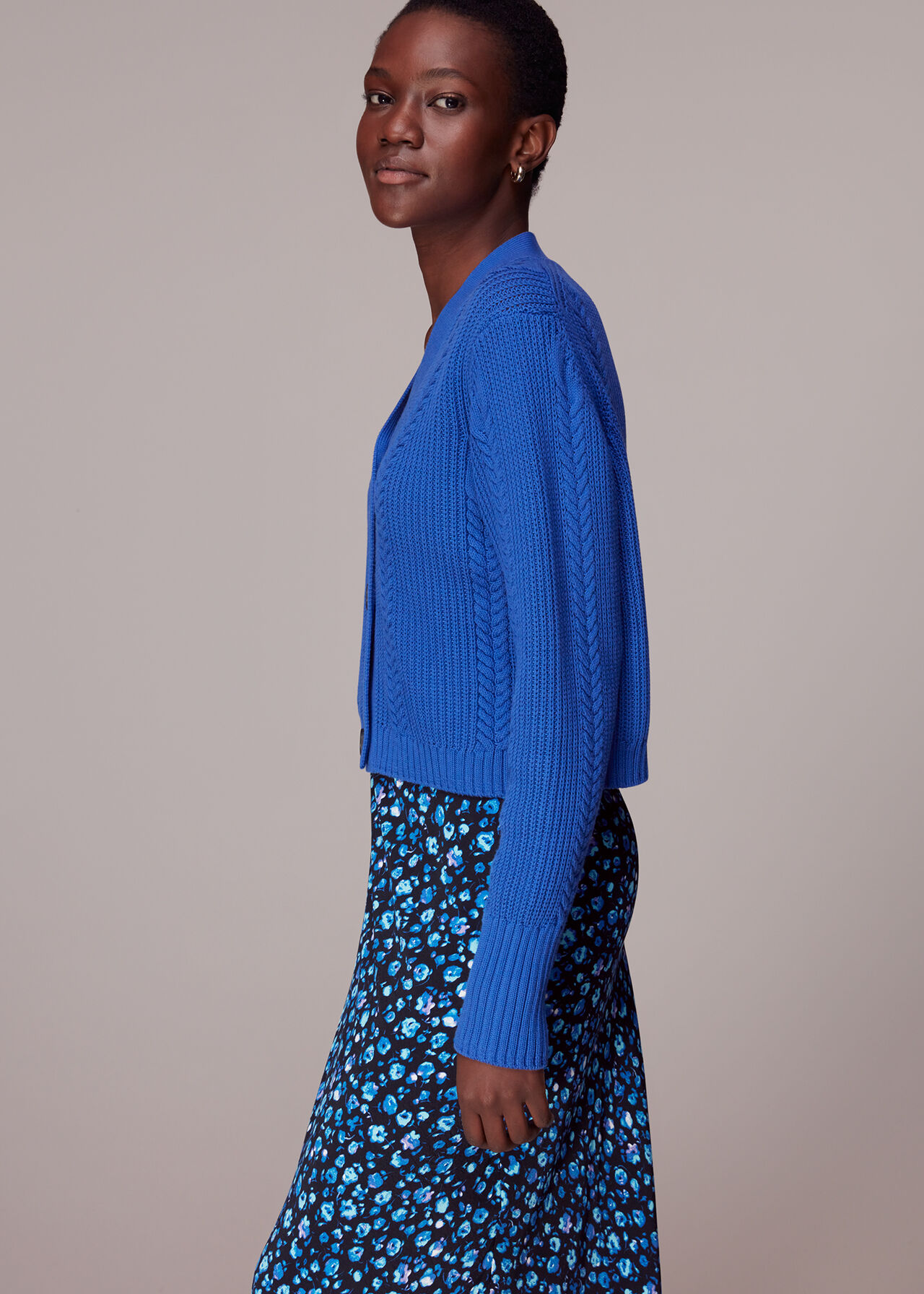 Blurred Floral Bias Skirt