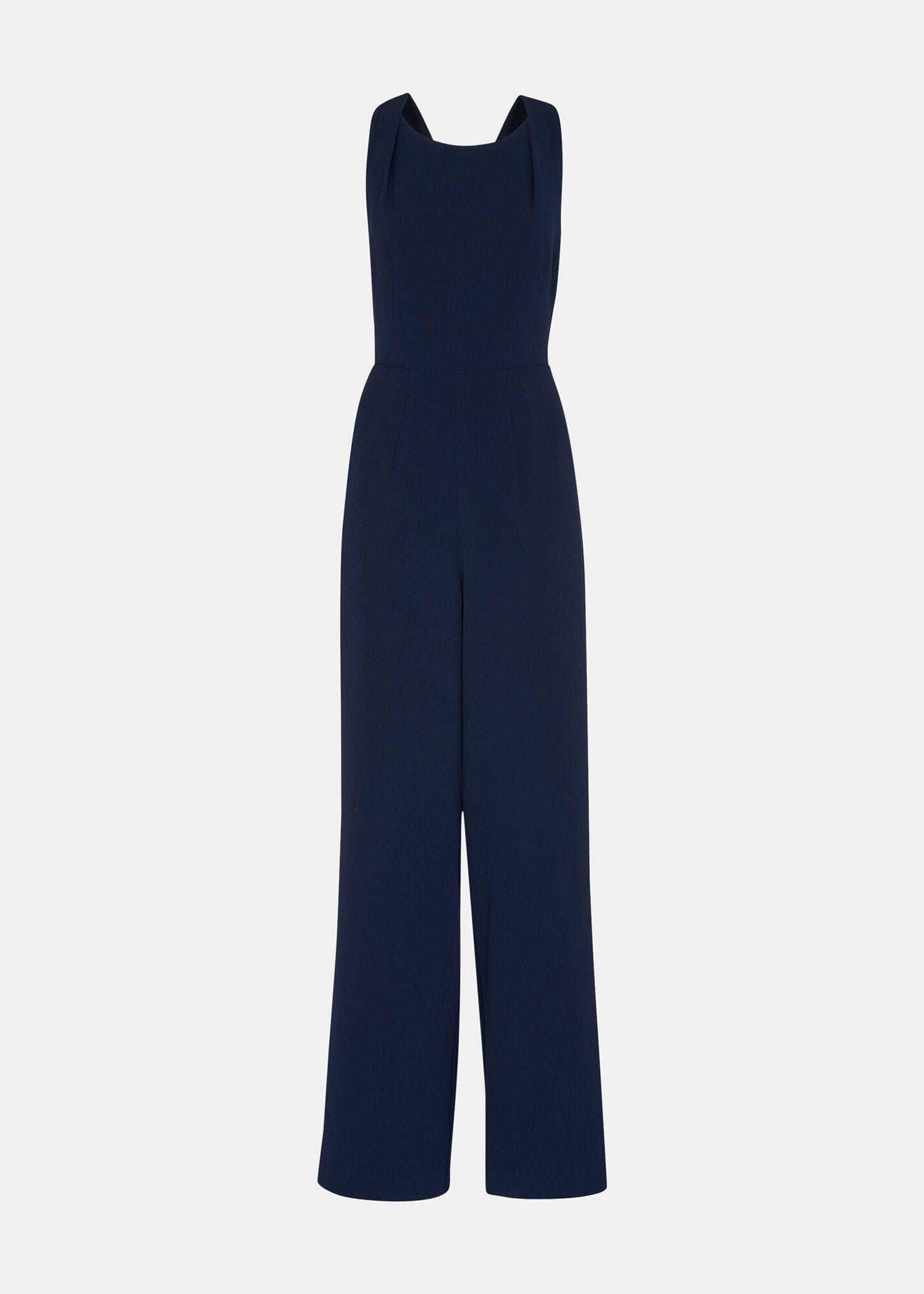5212169 Blue-Silver Tie Waist Jumpsuit