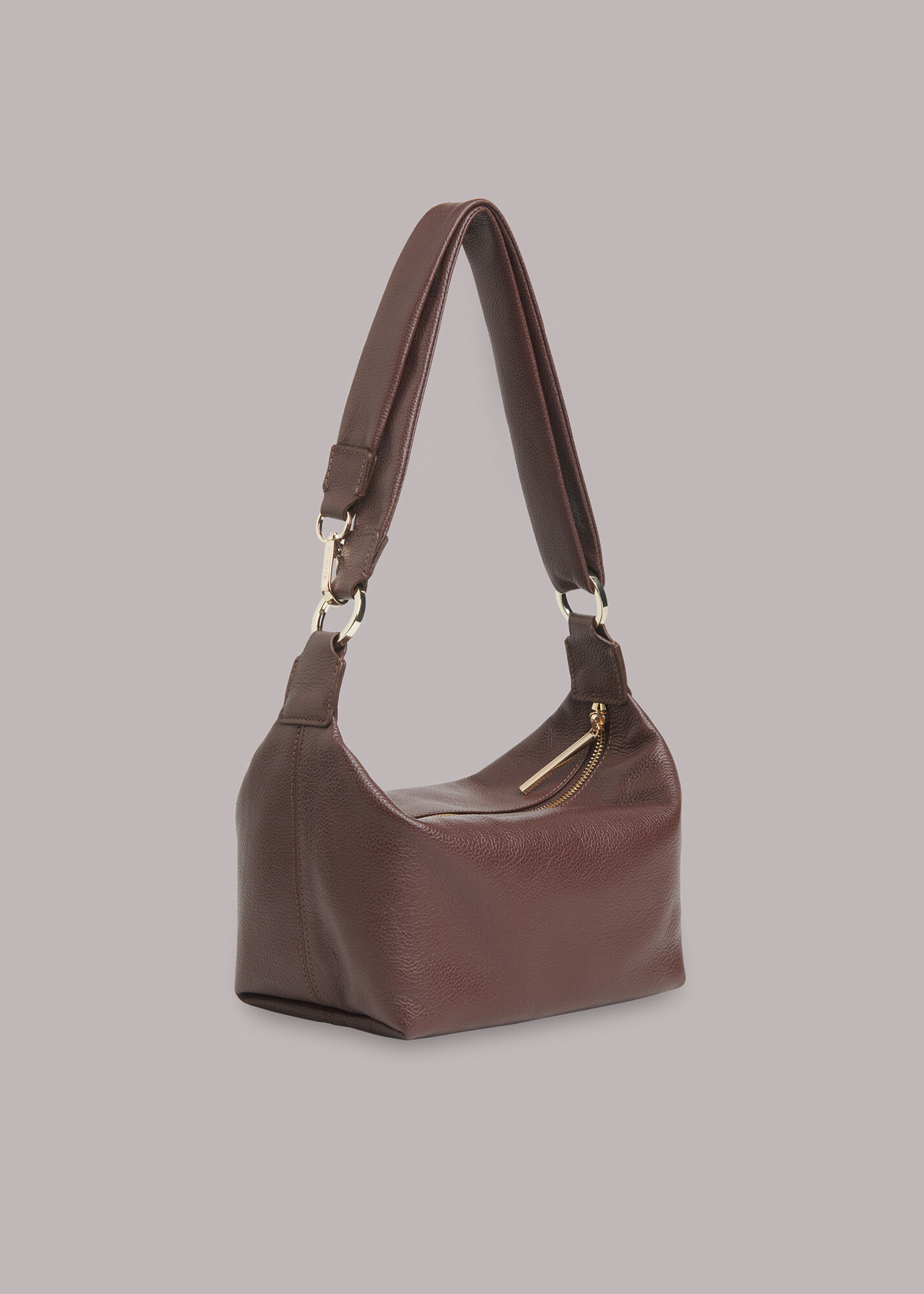 Burgundy Nessie Slouchy Cube Bag WHISTLES Whistles ROW