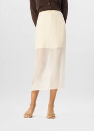 Organza Column Midi Skirt