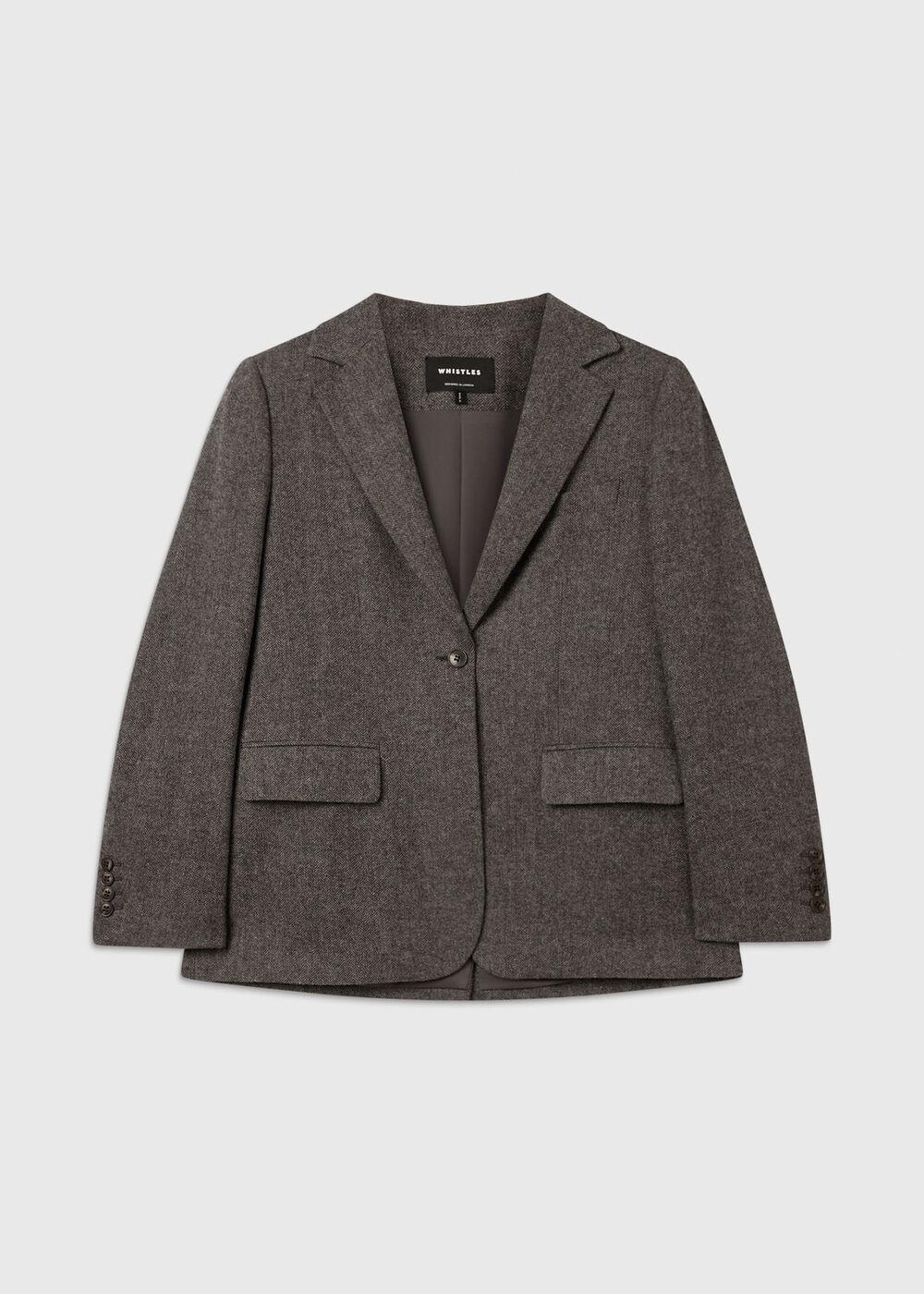Herringbone Wool Blend Blazer