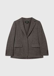 Herringbone Wool Blend Blazer