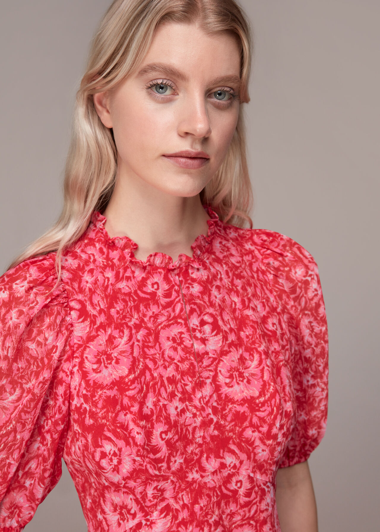 Clouded Floral Midi Dress