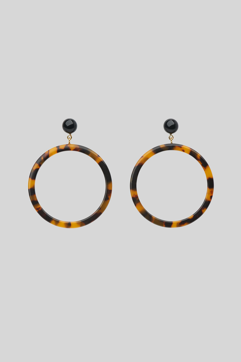 Large Tort Ring Resin Earring Brown/Multi