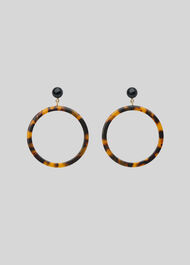 Large Tort Ring Resin Earring Brown/Multi