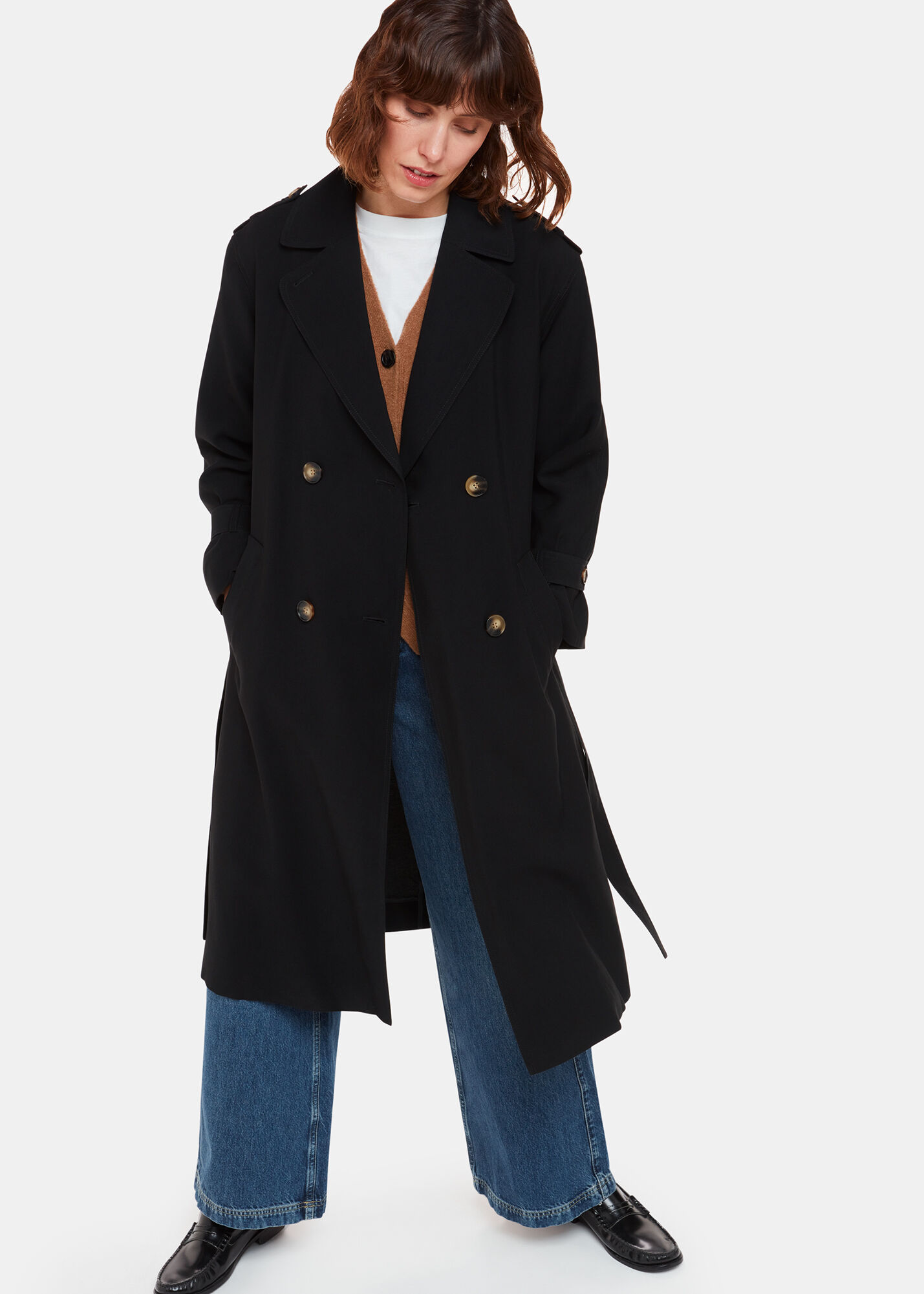 Whistles check shop trench coat