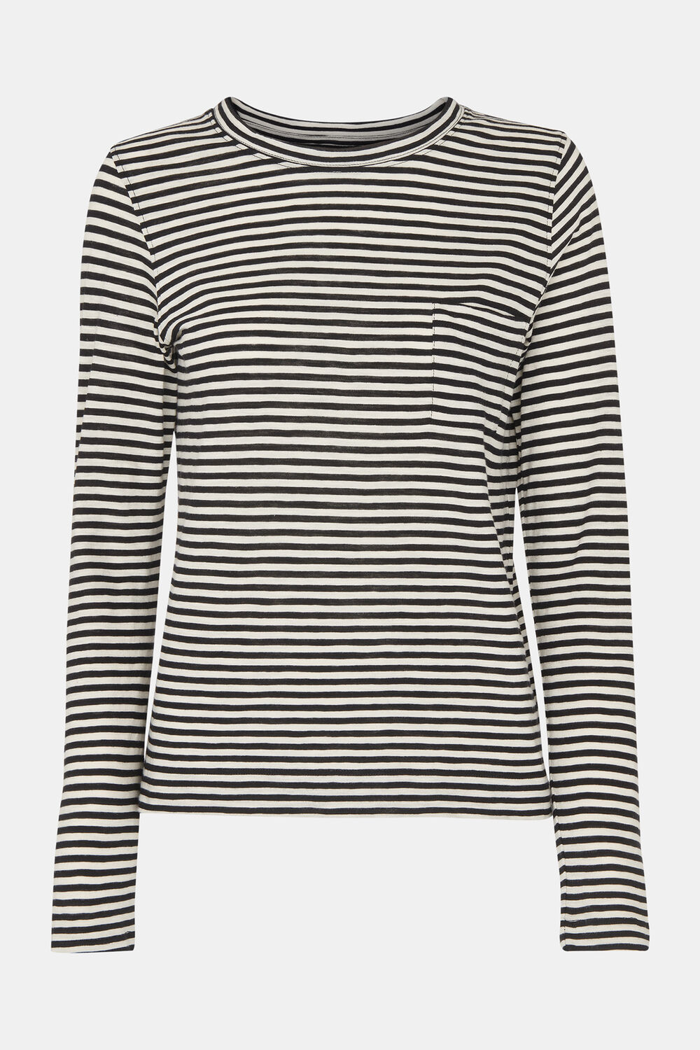 Fine Stripe Pocket Crew