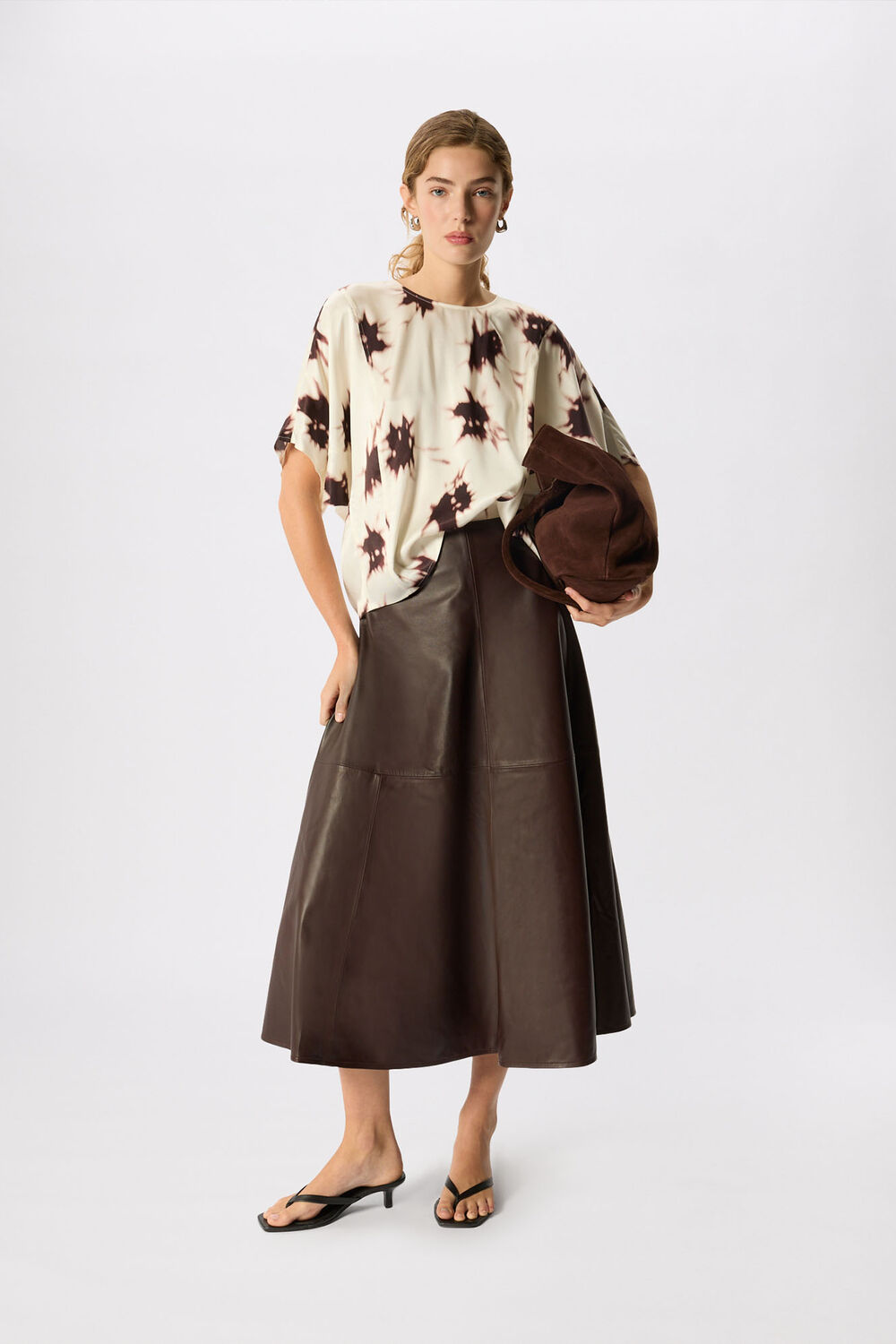 Ivory Shadow Floral Viscose Blouse