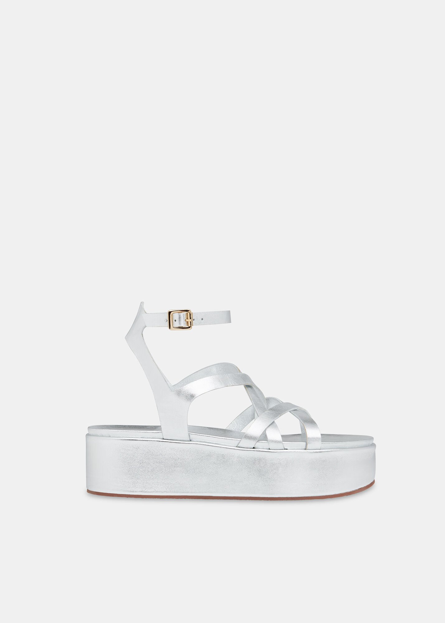 Silver Yola Strappy Platform Sandal WHISTLES Whistles US