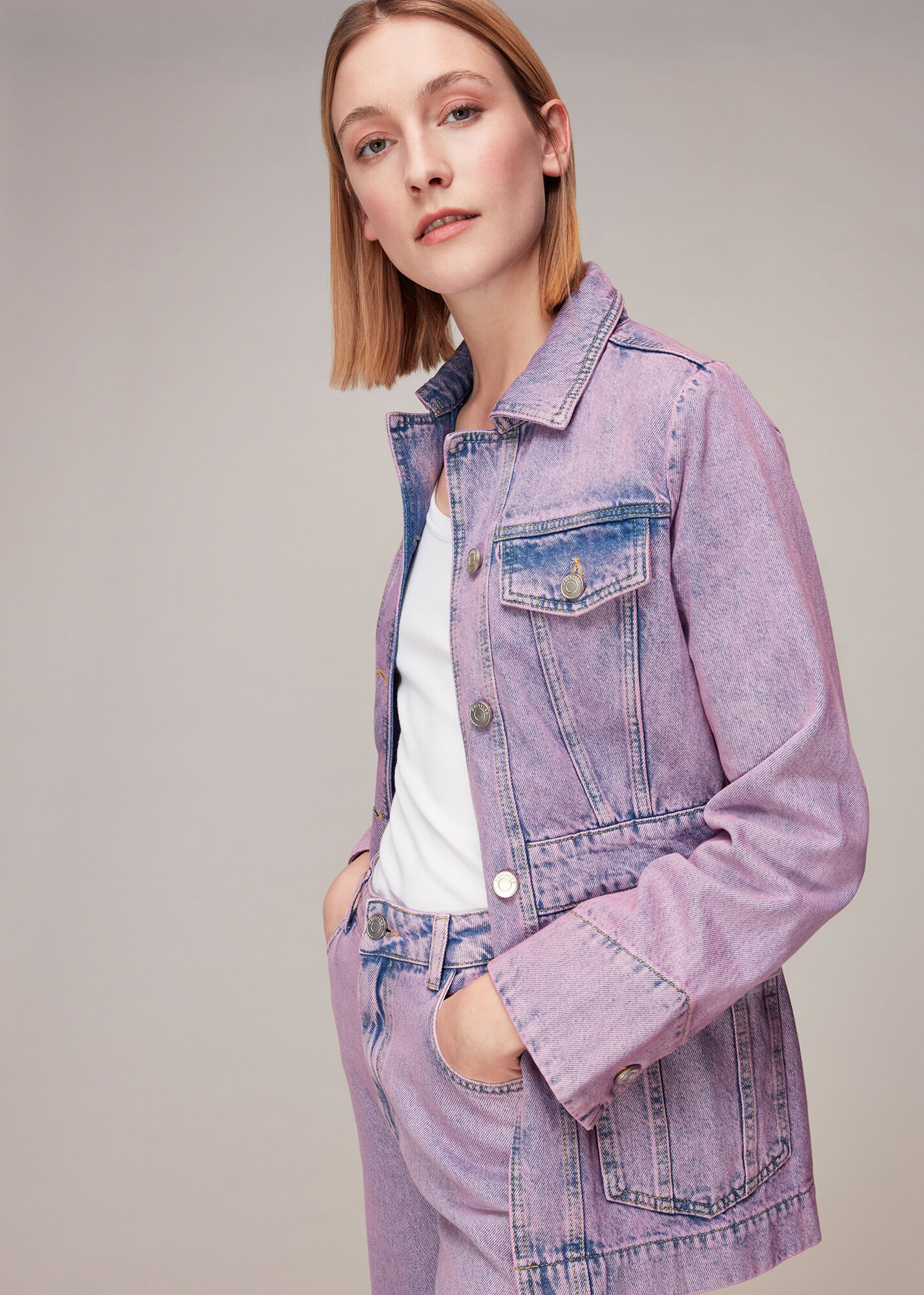 Lilac jean jacket hotsell
