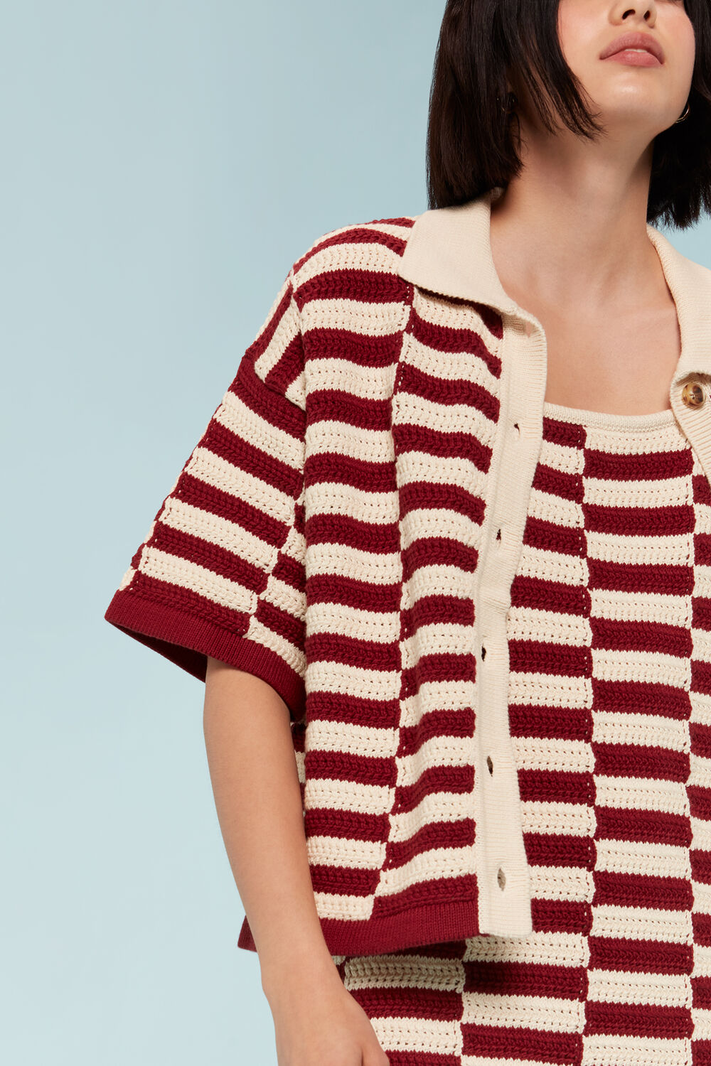 Crochet Stepped Stripe Dress