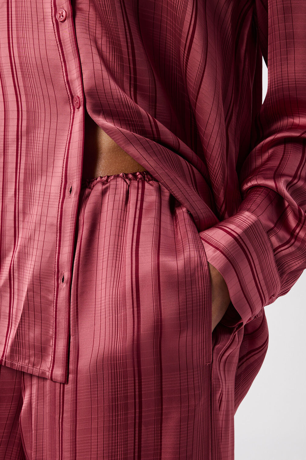 Pink Stripe Satin Trouser