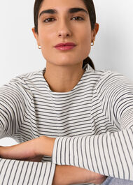 Stripe Detail High Neck Top