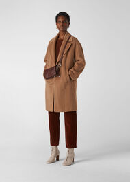 Mara Drawn Cocoon Coat Camel