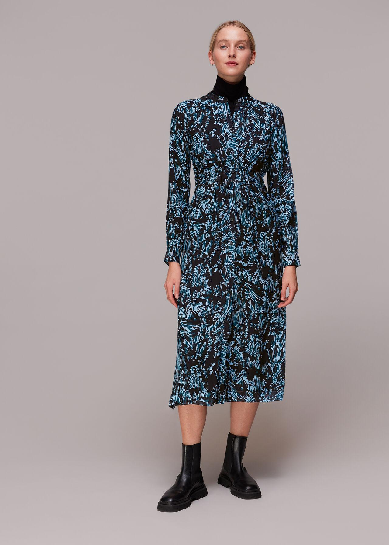 Wood Tiger Print Midi Dress