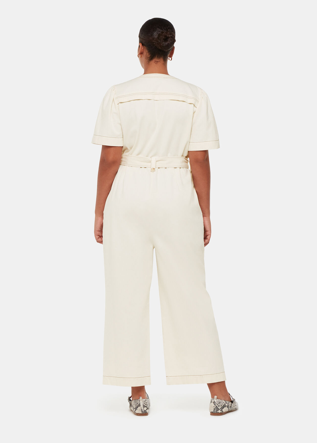 Ivory Alana Denim Jumpsuit WHISTLES