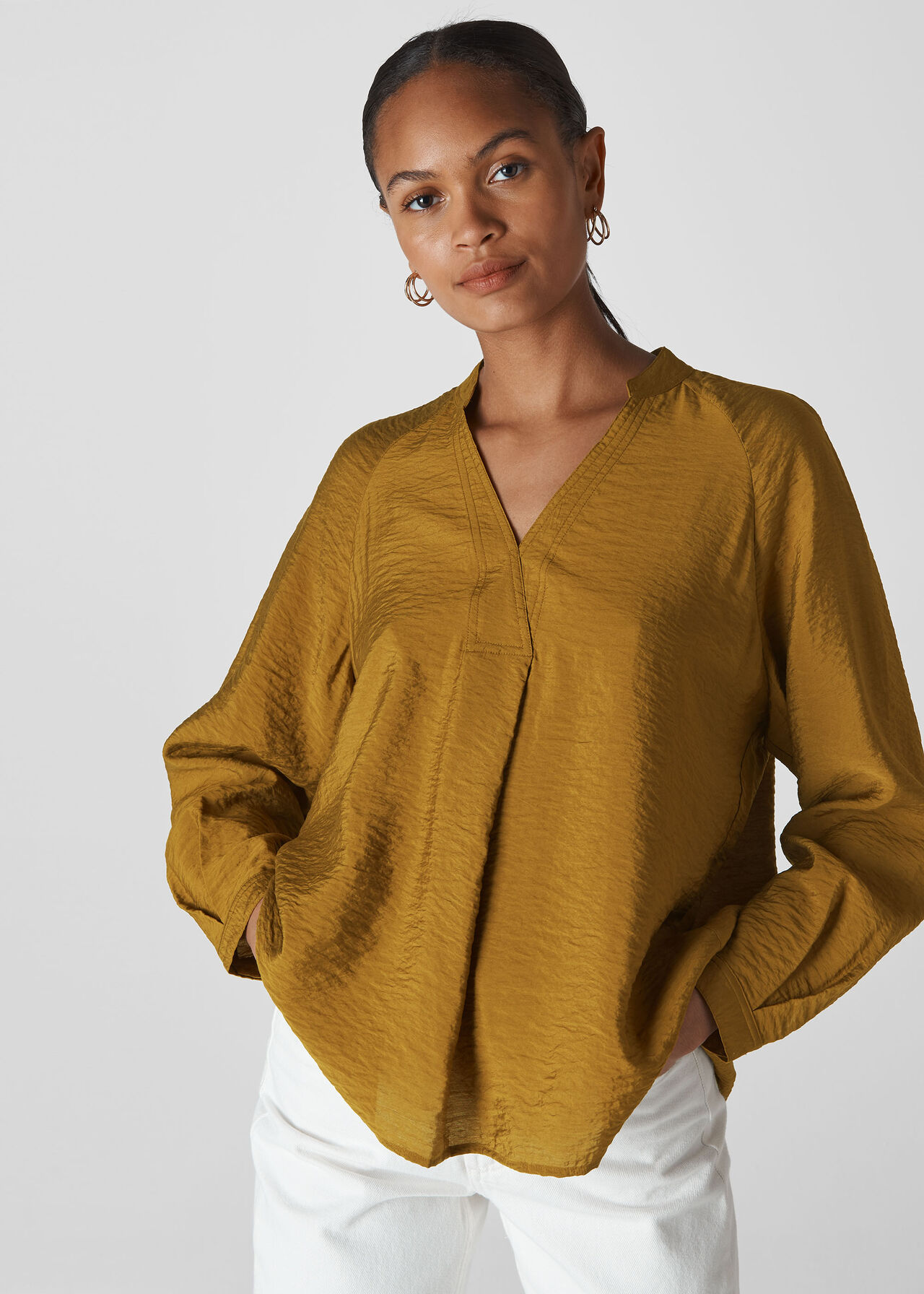 Dylan Long Sleeve Blouse Olive