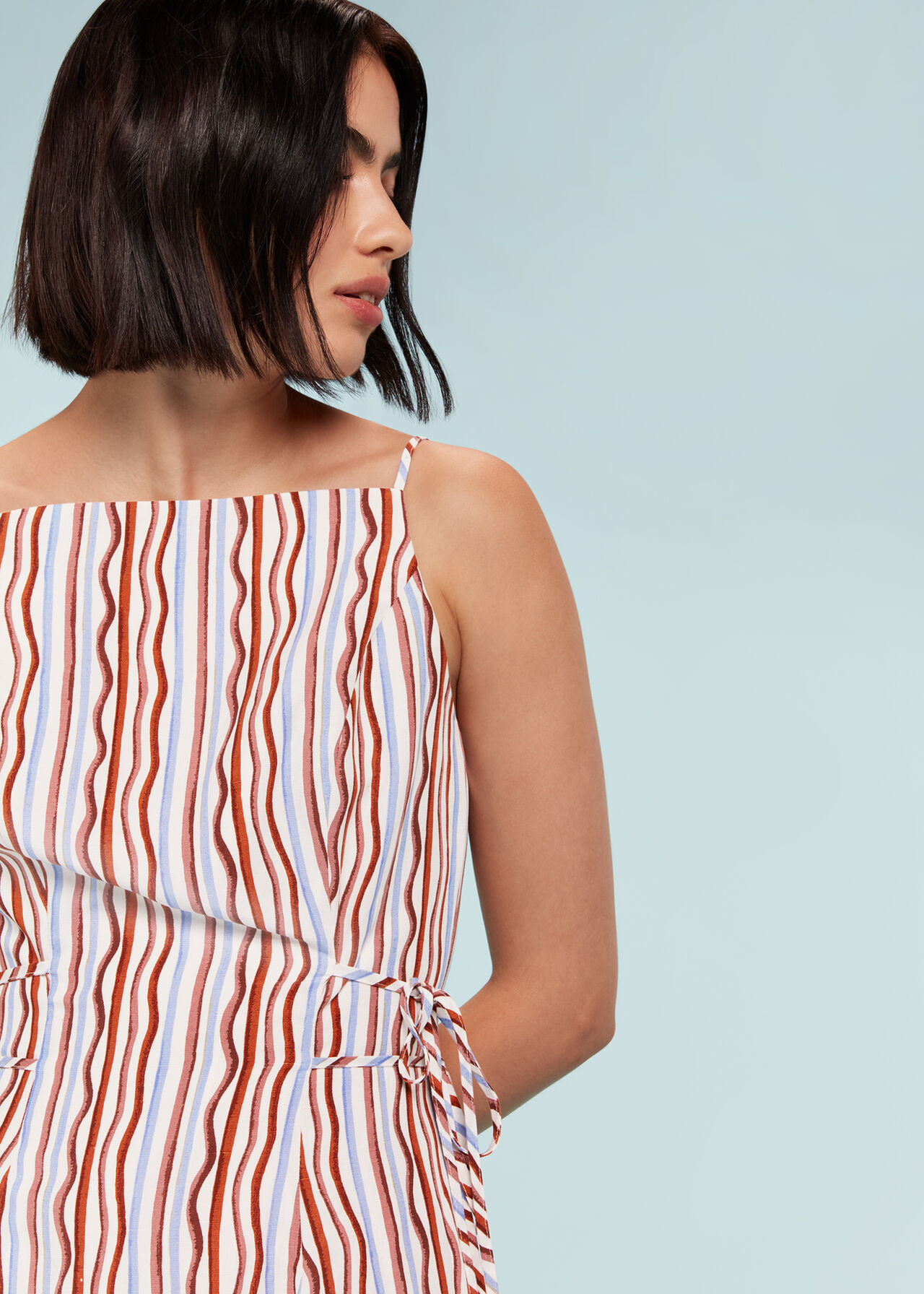 Wiggle Stripe Tie Detail Dress