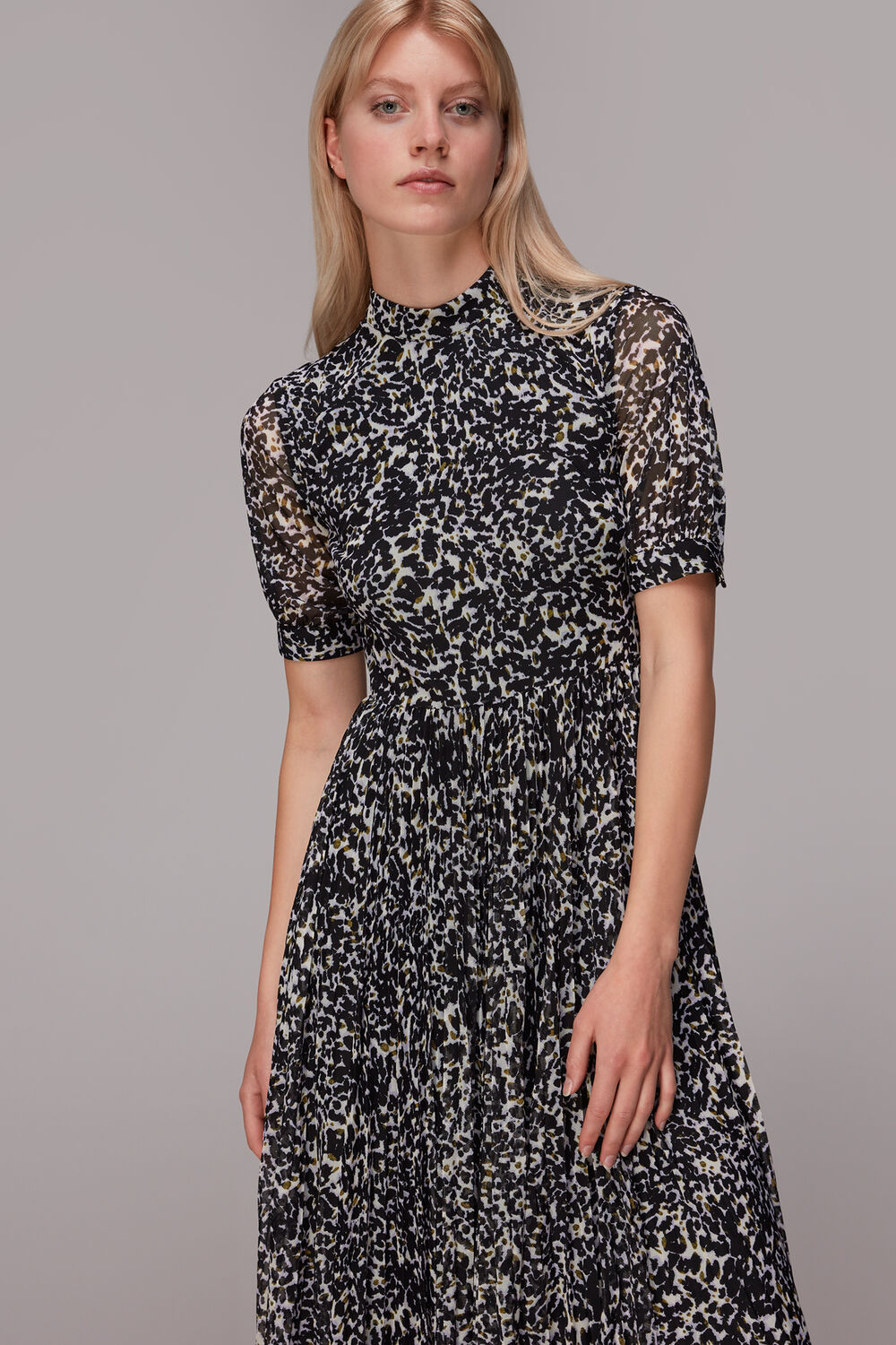Smudge Cheetah Mesh Dress
