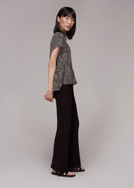 Spotted Check Peplum Top