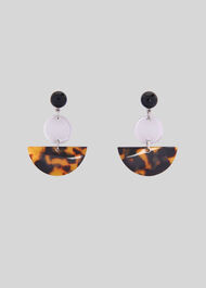 Three Part Resin Earring Brown/Multi