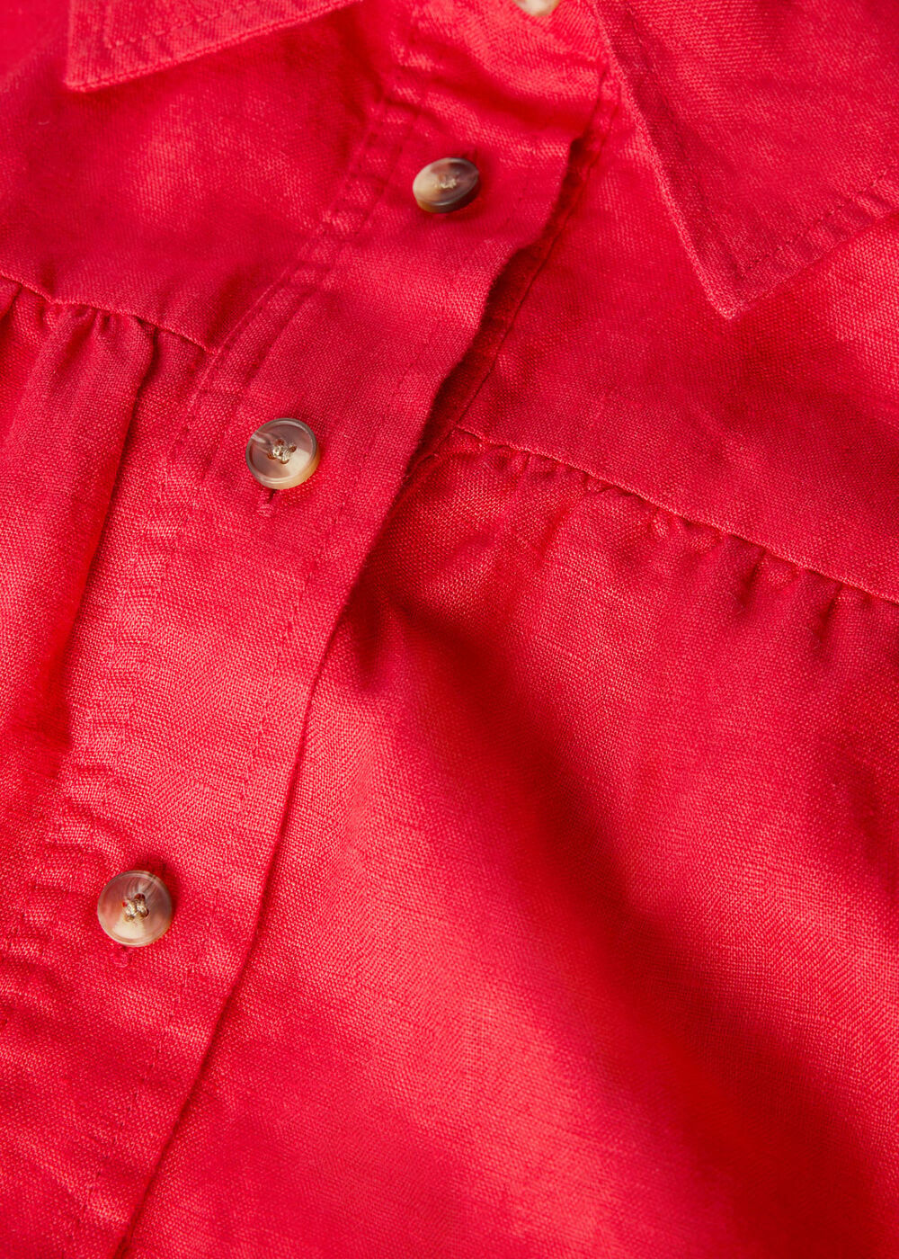 Gathered Linen Shirt
