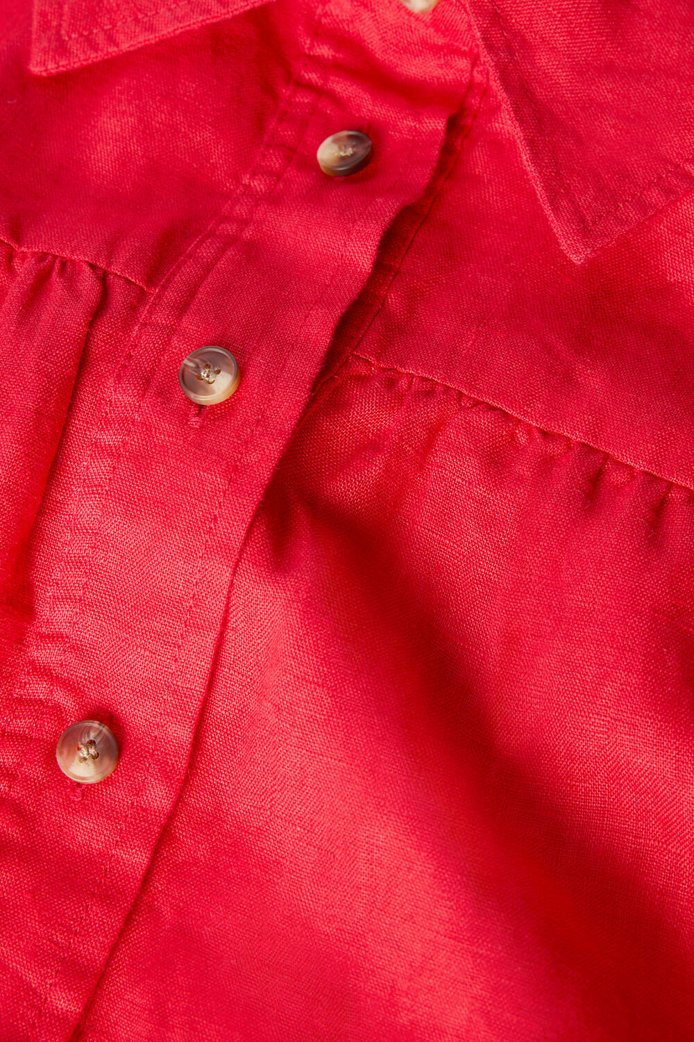 Linen Gathered Shirt